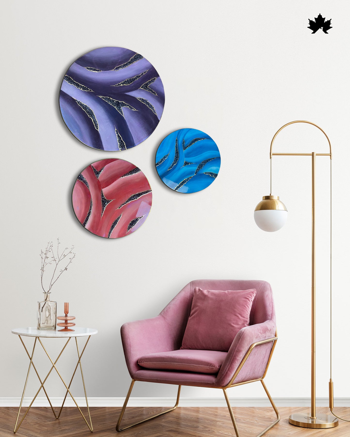 Aurora Wave Trio – Resin 3D Wall Art for Living Room | Fankaarlok