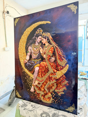Customer photo of Luxury 3D Shiv Parvati Wall Frame | Premium Handcrafted Divine Swaroop Wall Decor