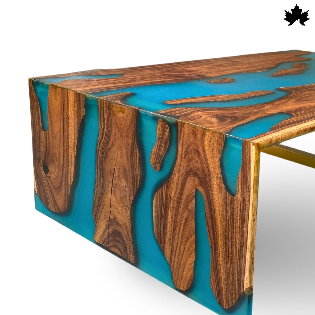Wooden Table for Dining Room – Premium Teal River Epoxy Dining Table | Fankaarlok