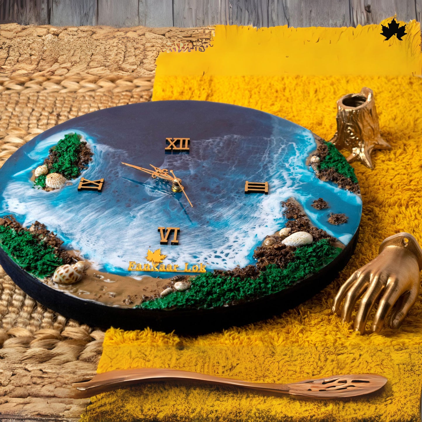 Ocean Wave Resin Art Collection | Round Designer Wall Clock by Fankaarlok