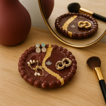 Chocolate Gold Premium Jewelry Organizer Tray | Fankaarlok