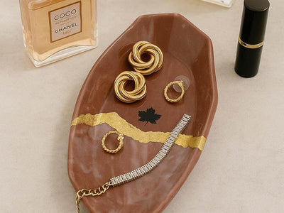 Buy Velvet Jewellery Tray Online- Deep Maroon Velvet Jewellery Tray with Gold Foil - Fankaarlok