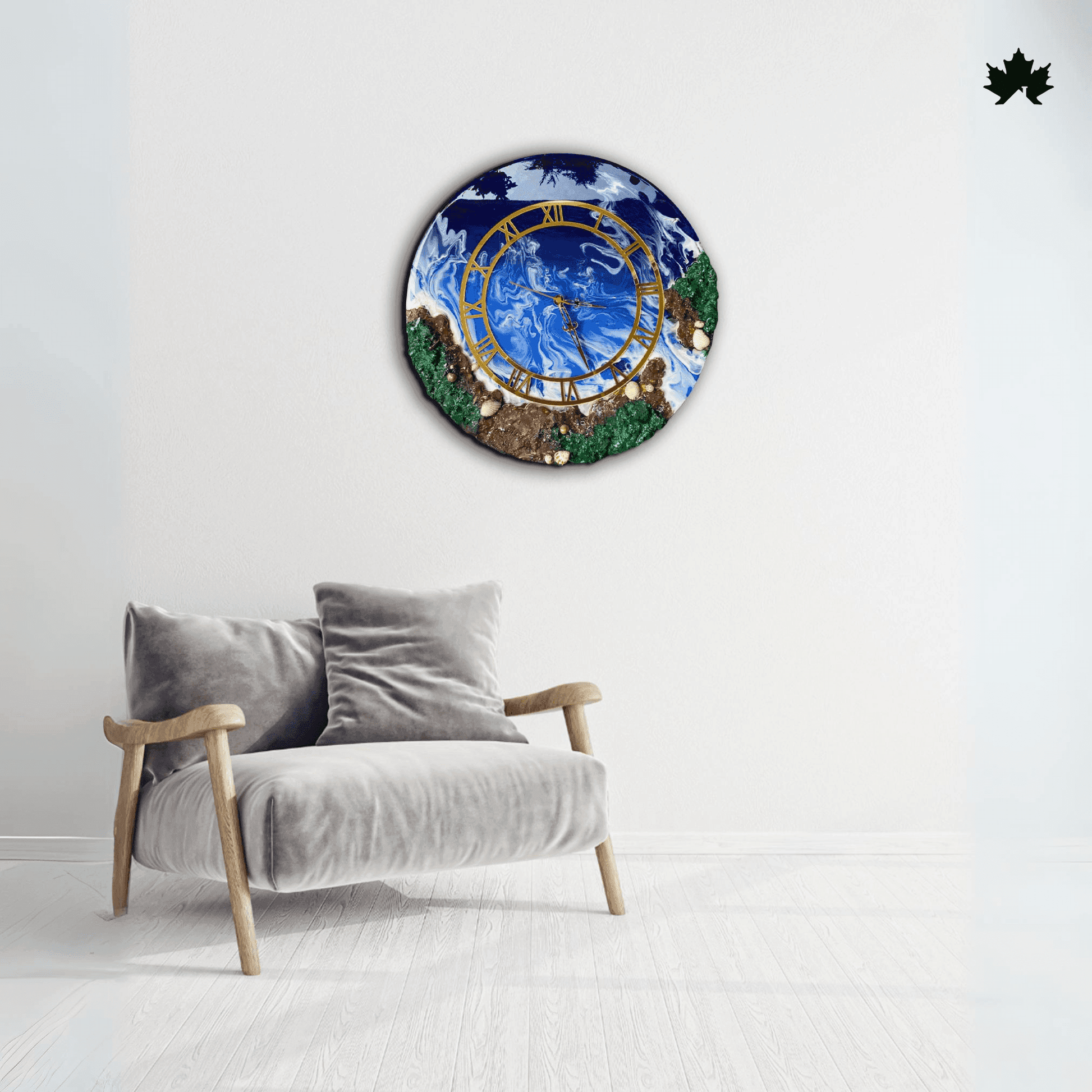 Aegean Whispers Wall Clock - Exquisite Handcrafted Decor | Fankaarlok - Fankaarlok