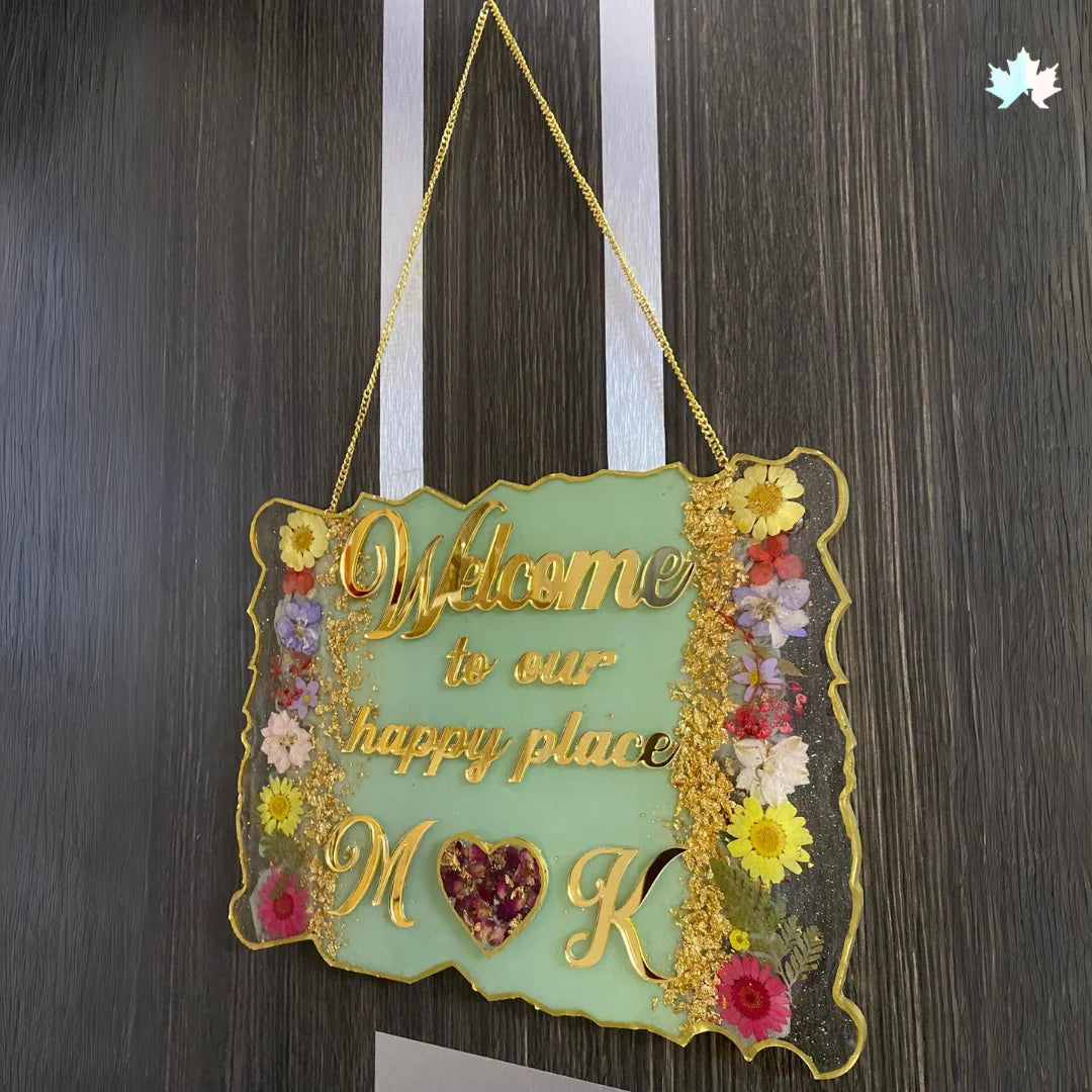 Eden Bloom – Floral Nameplate for Home Entrance | Personalized Couple Nameplate