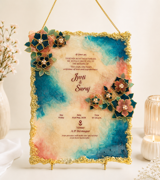 Elegant Wedding Invitation Resin Frame | Custom Nameplate – Fankaarlok