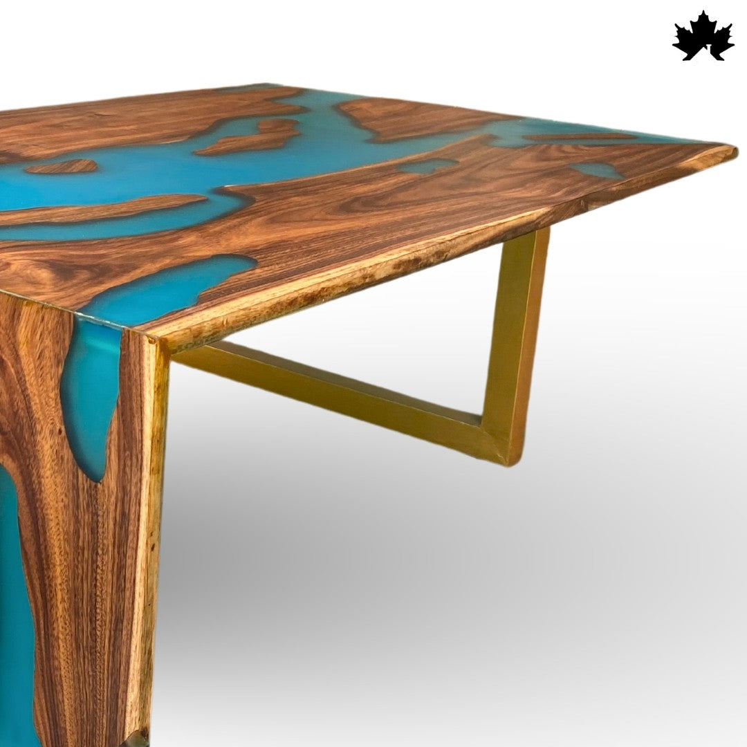 Wooden Table for Dining Room – Premium Teal River Epoxy Dining Table | Fankaarlok