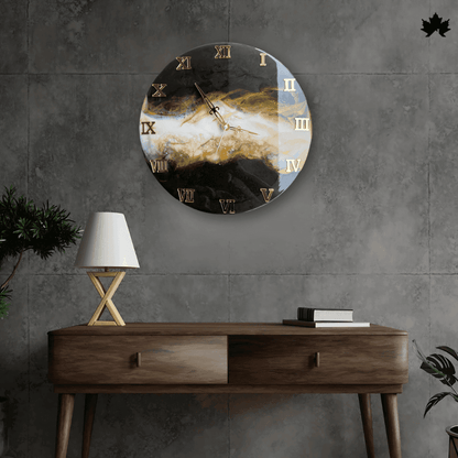 Midnight Marbling - Industrial Style Clock | Fankaarlok - Fankaarlok
