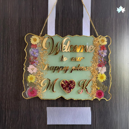 Eden Bloom – Floral Nameplate for Home Entrance | Personalized Couple Nameplate