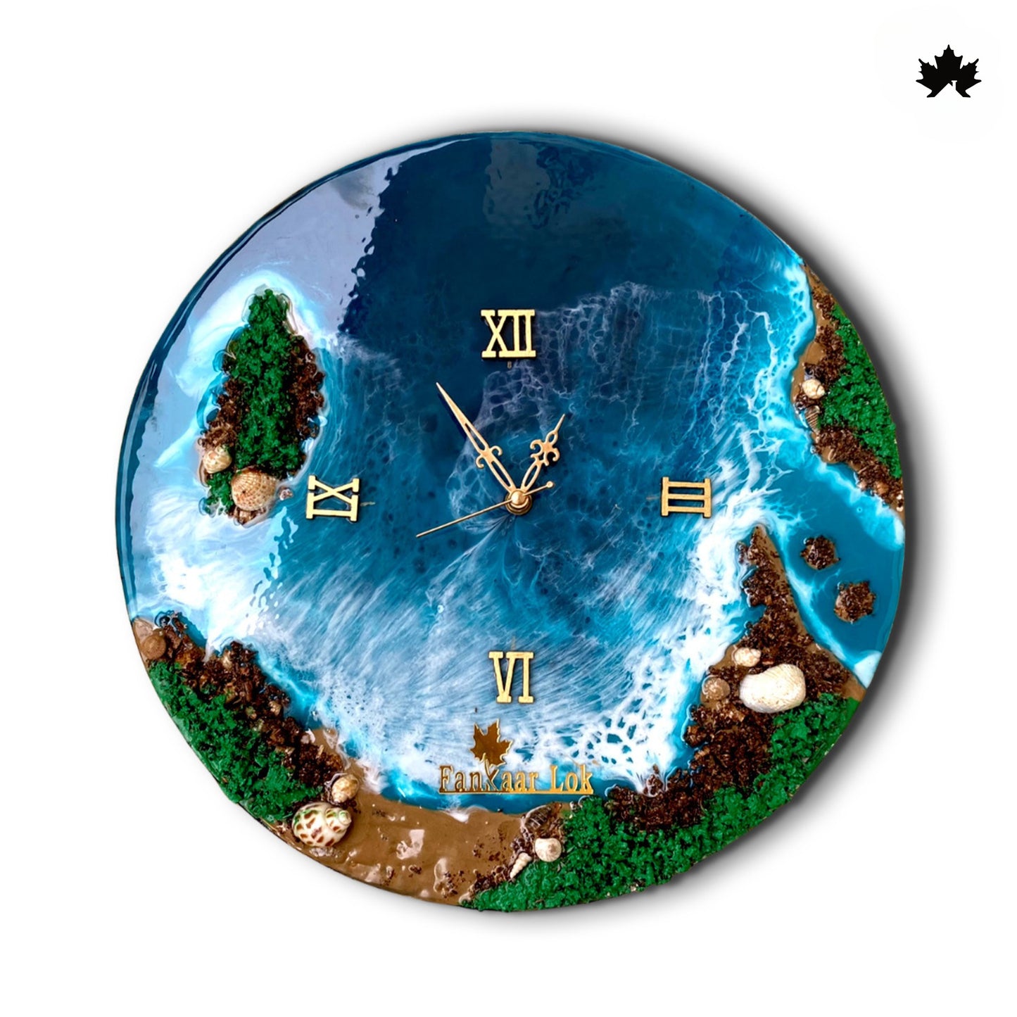 Ocean Wave Resin Art Collection | Round Designer Wall Clock by Fankaarlok