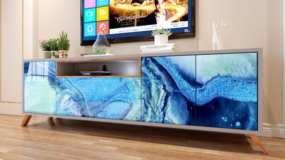 Buy TV Cabinet Online – Modern Epoxy Front TV Unit | Fankaarlok