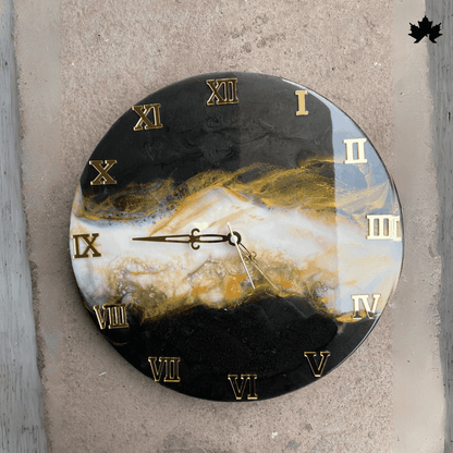 Midnight Marbling - Industrial Style Clock | Fankaarlok - Fankaarlok