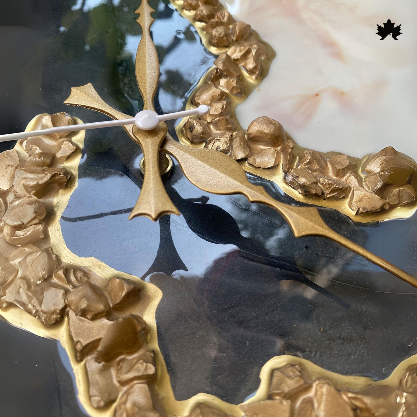 Luxury Resin Art Clock – Marble Texture Finish | Designer Wall Clock by Fankaarlok