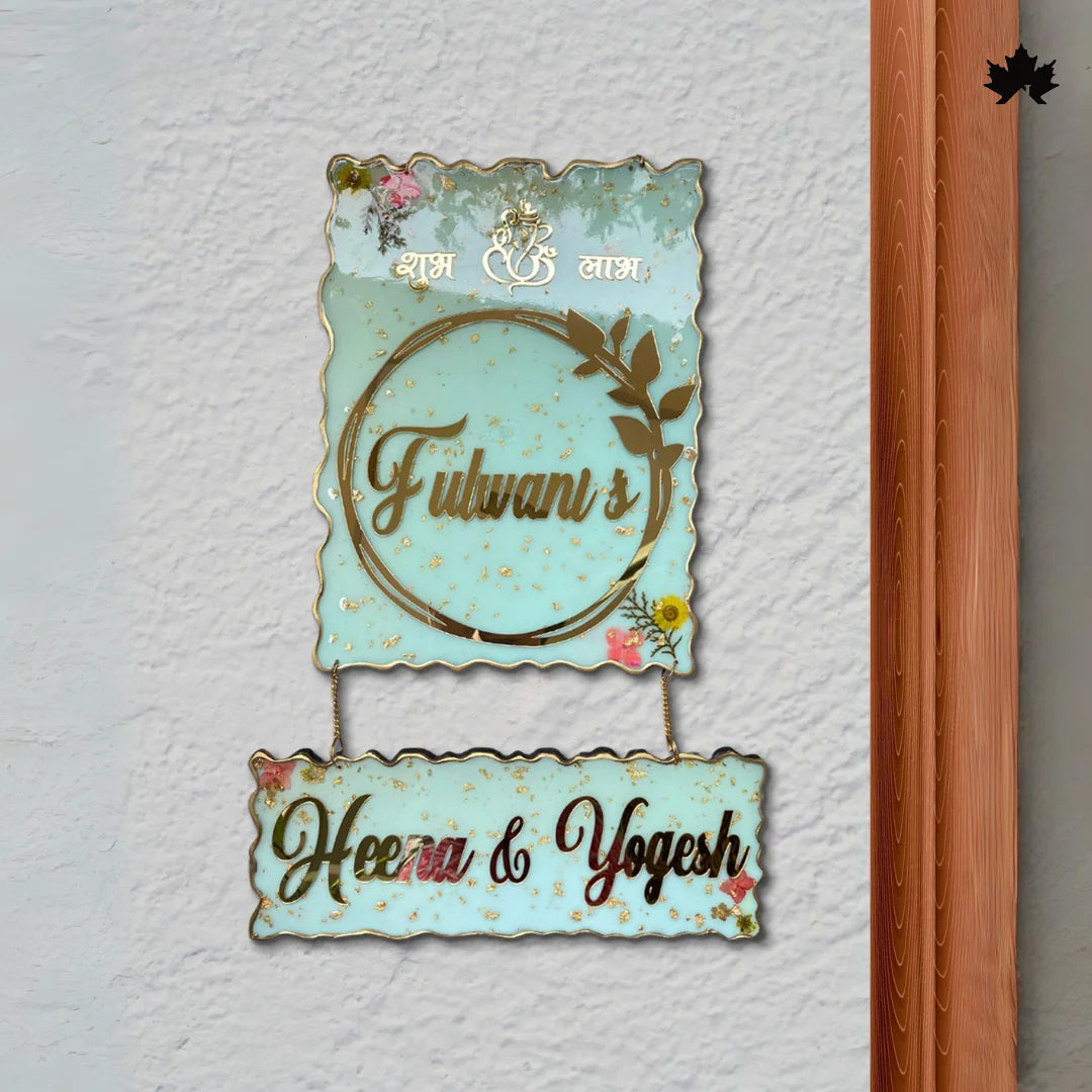 Gold Accent Custom Nameplate for Home | Buy Resin Nameplate Online India
