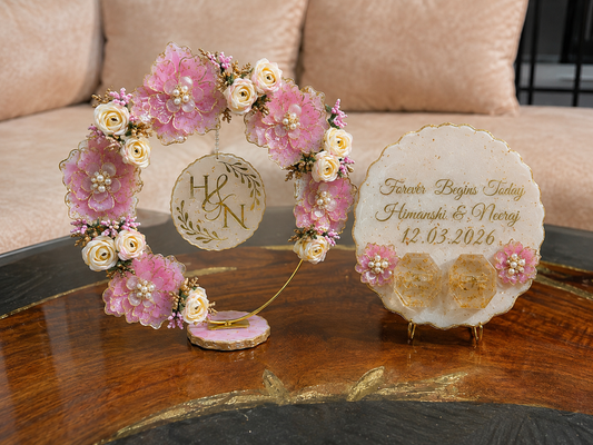 Heritage Bloom Resin Ring Platter | Wedding Ring Ceremony Tray – Fankaarlok