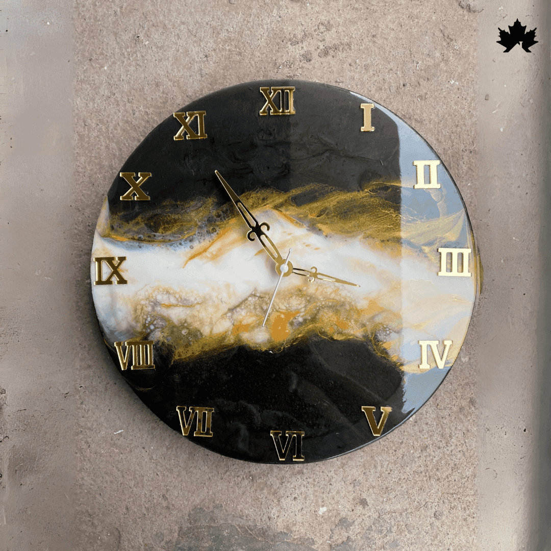 Midnight Marbling - Industrial Style Clock | Fankaarlok - Fankaarlok