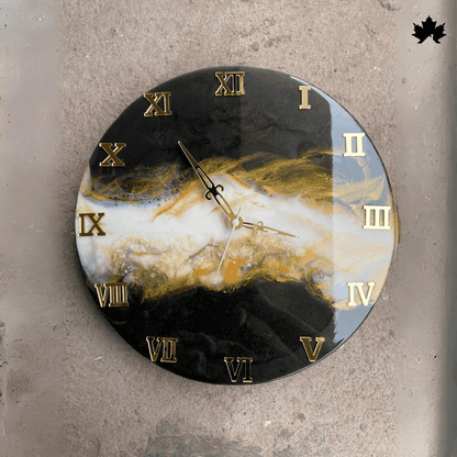 Midnight Marbling - Industrial Style Clock | Fankaarlok - Fankaarlok