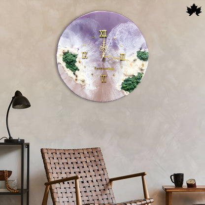 Premium Ocean Wave Resin Art Collection | Wall Clock for Office by Fankaarlok