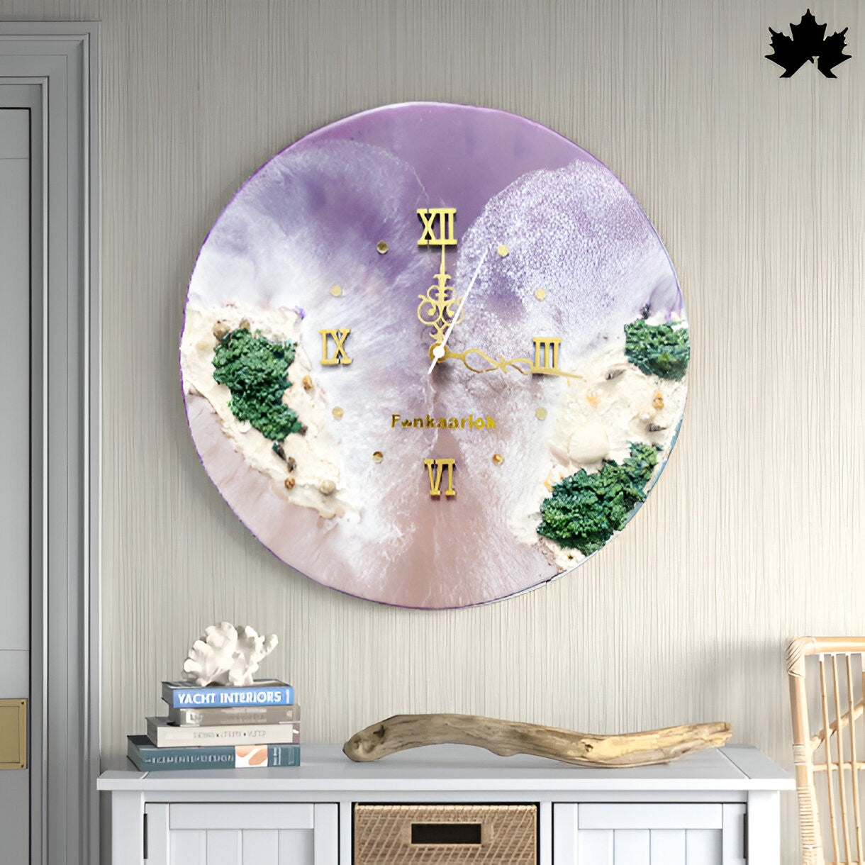 Premium Ocean Wave Resin Art Collection | Wall Clock for Office by Fankaarlok