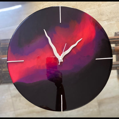 Abstract Resin Art Clock – Minimal Marker Design | Wall Clock for Home by Fankaarlok