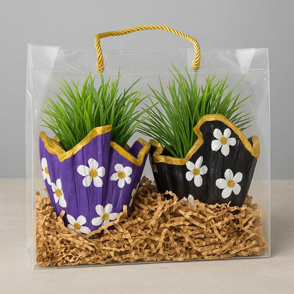 Plant Gift Combo Set | Designer Planters with Faux Greenery