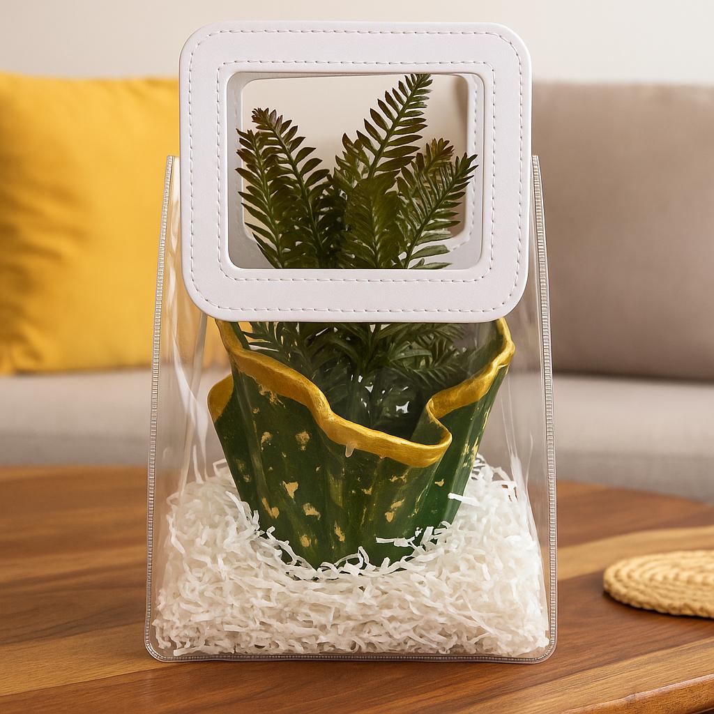Indoor Plant Gift Hamper | Designer Planter with Faux Greenery