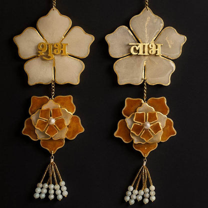 Diwali Shubh Labh Wall Hanging in Red & Gold | Fankaarlok - Fankaarlok