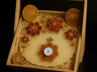 Corporate Diwali Gift Hamper India | Luxury Pooja Thali with Shubh Laabh - Fankaarlok