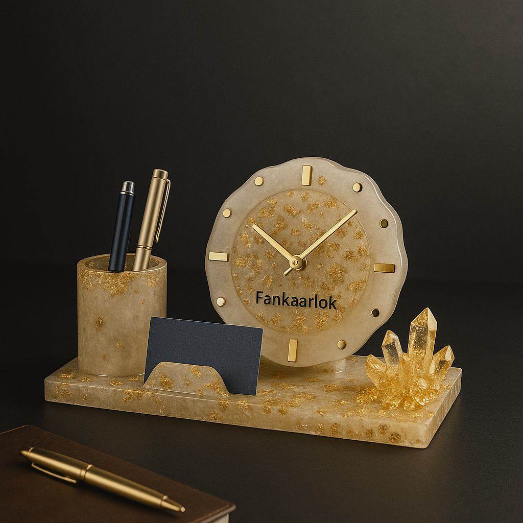 Elegant Desk Organiser with Clock – Premium Office & Home Organizer - Fankaarlok