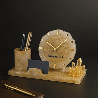 Elegant Desk Organiser with Clock – Premium Office & Home Organizer - Fankaarlok