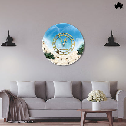 Premium Ocean Wave Resin Art Collection | Wall Clock for Office by Fankaarlok