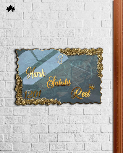 Aurora Luxe – Artistic Nameplate for Villa | Custom Family Nameplate