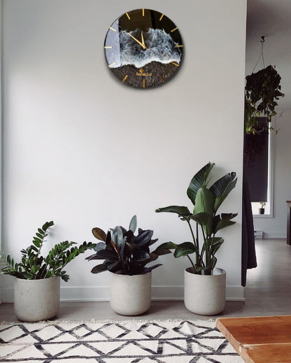 Ocean Wave Resin Clock – Minimal Design | Handcrafted Wall Clock by Fankaarlok