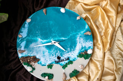 Ocean Wave Resin Art Collection | Round Designer Wall Clock by Fankaarlok