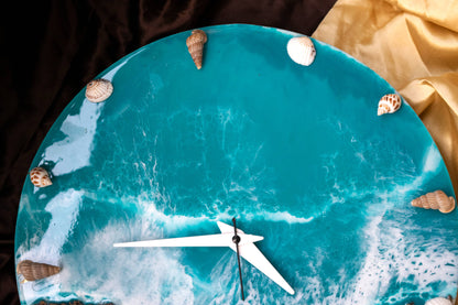 Ocean Wave Resin Art Collection | Round Designer Wall Clock by Fankaarlok
