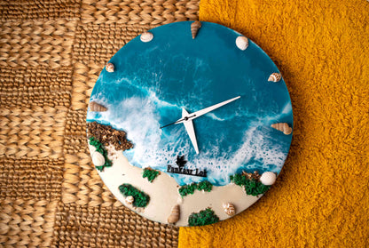 Ocean Wave Resin Art Collection | Round Designer Wall Clock by Fankaarlok