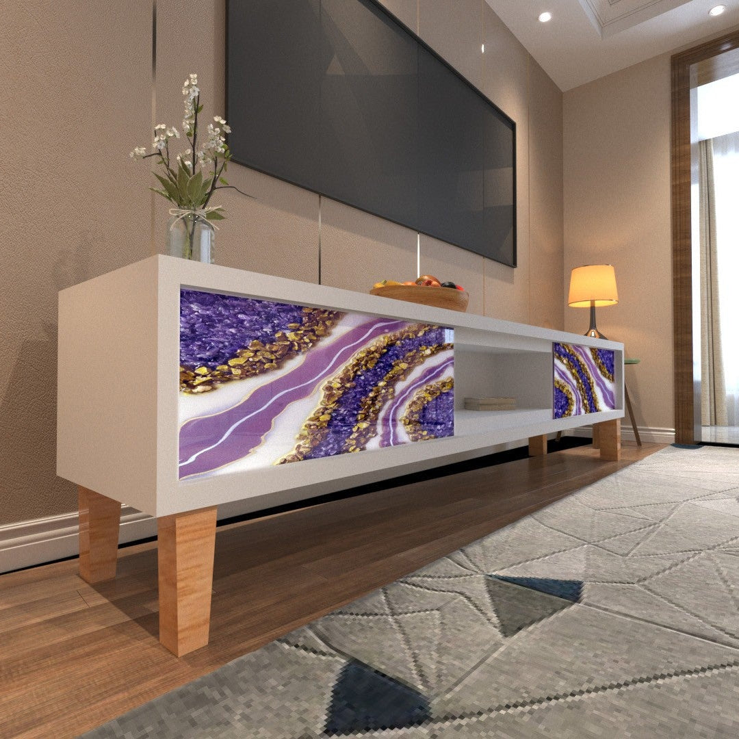 Living Room Storage Console – Modern Resin & Wood Cabinet | Fankaarlok