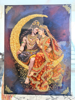 Customer photo of Luxury 3D Shiv Parvati Wall Frame | Premium Handcrafted Divine Swaroop Wall Decor