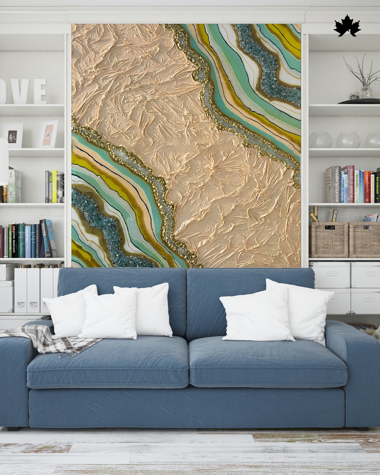 Golden Canyon Drift – Resin Handcrafted Wall Art | Fankaarlok