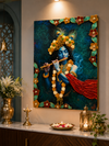 Handcrafted 3D Lord Krishna Wall Art with Premium Floral Detailing | Luxury Wall Decor