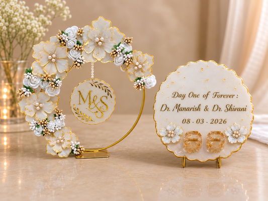 Timeless Bloom Resin Ring Platter | Roka Ceremony Tray – Fankaarlok