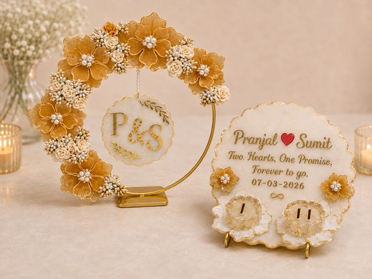 Royal Bloom Resin Ring Platter | Engagement Ceremony Tray – Fankaarlok