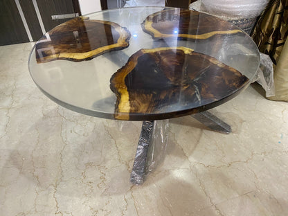 Eclipse Resin Wood Table – Round Coffee Table | Fankaarlok