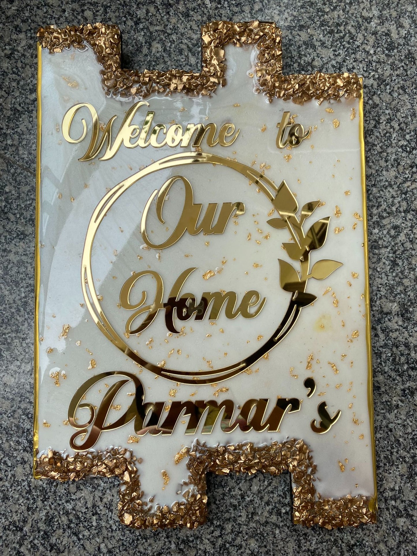 Main Door Family Signage | Personalized “Welcome to Our Home” Nameplate