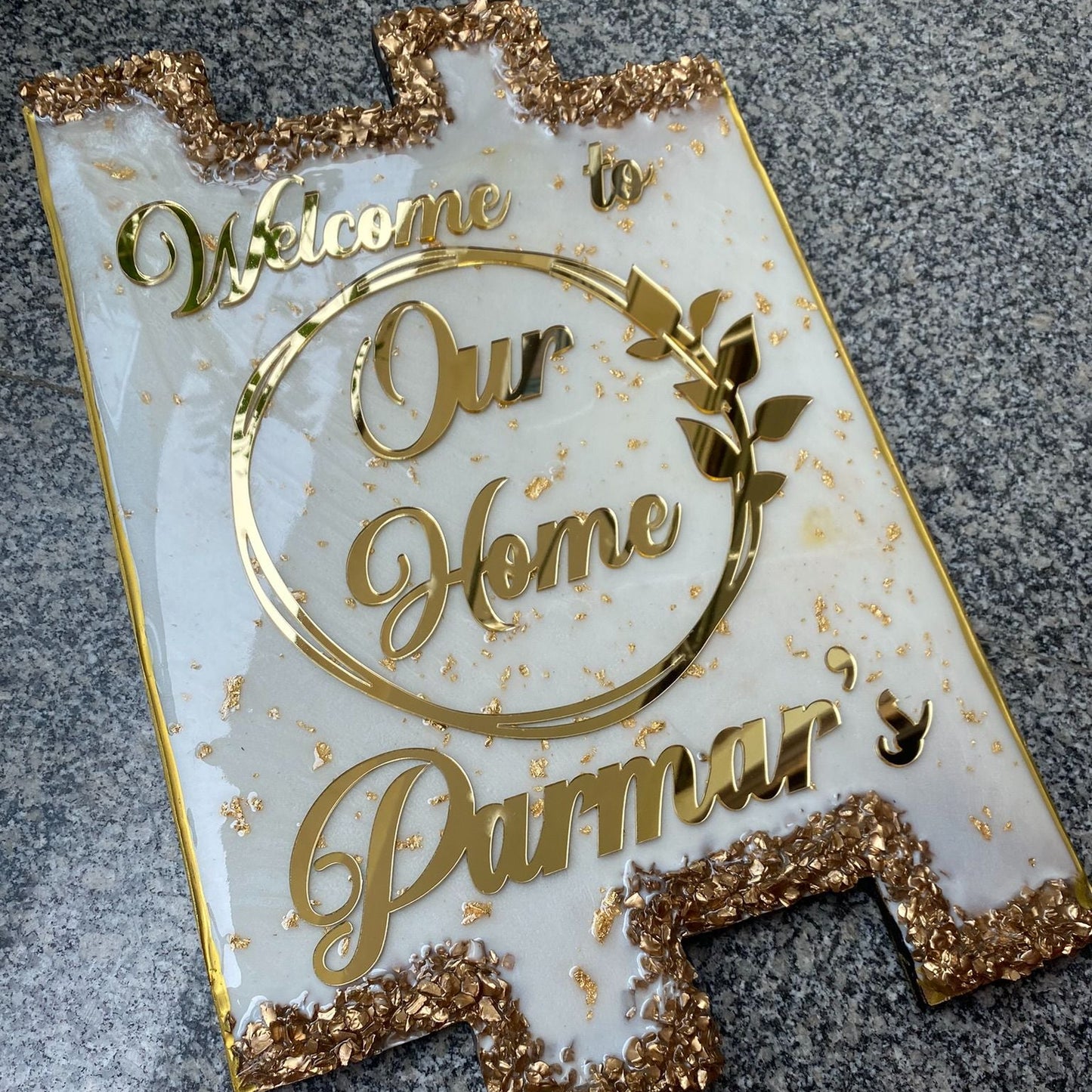 Main Door Family Signage | Personalized “Welcome to Our Home” Nameplate