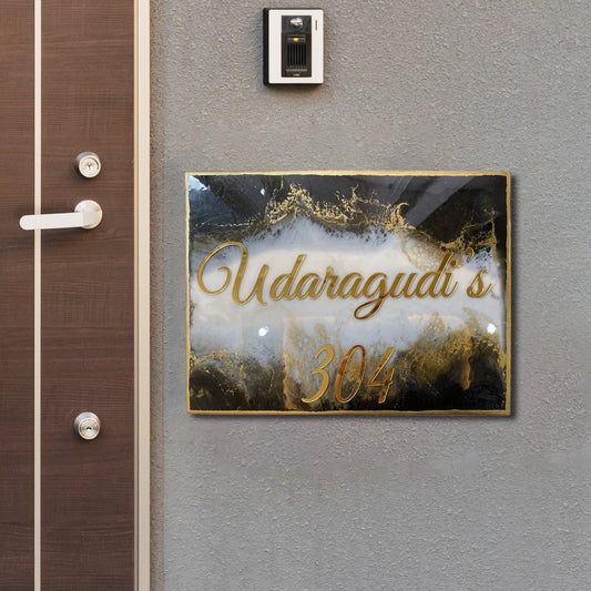 Luxury Designer Nameplate for Home | Elegant Custom Home Name Board