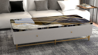 Aurora Luxe – High End Center Table with Storage & Resin Art Top | Fankaarlok