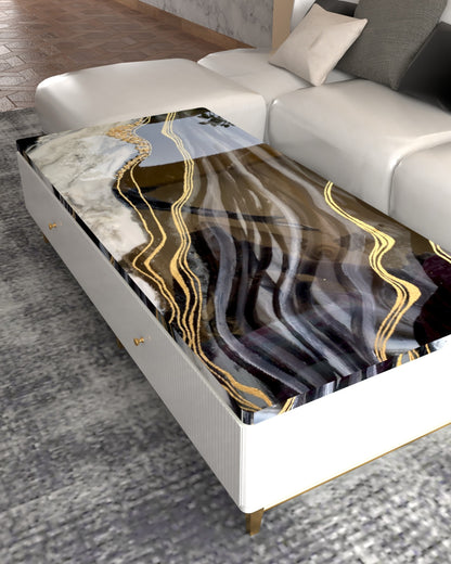 Aurora Luxe – High End Center Table with Storage & Resin Art Top | Fankaarlok