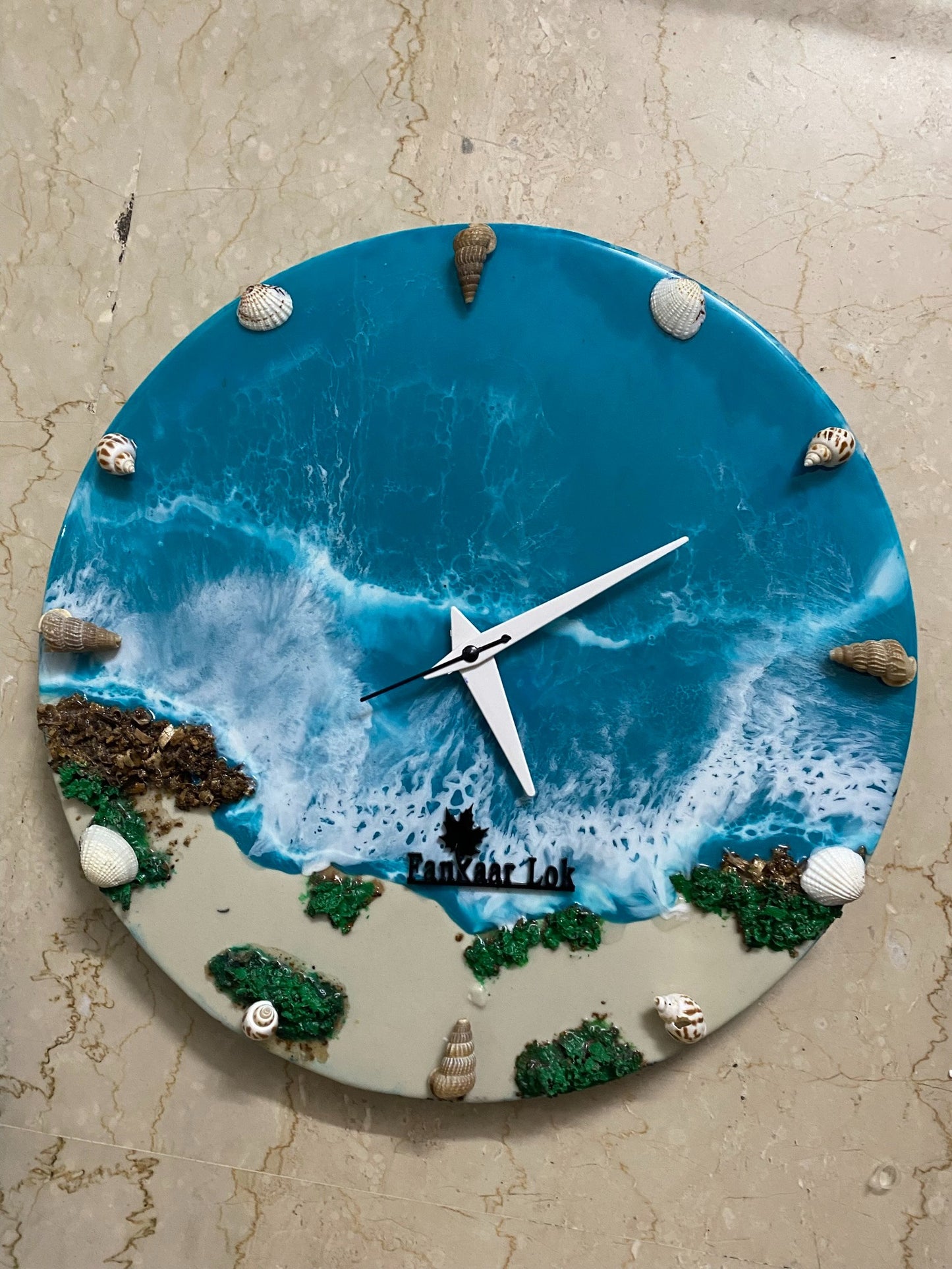 Ocean Wave Resin Art Collection | Round Designer Wall Clock by Fankaarlok