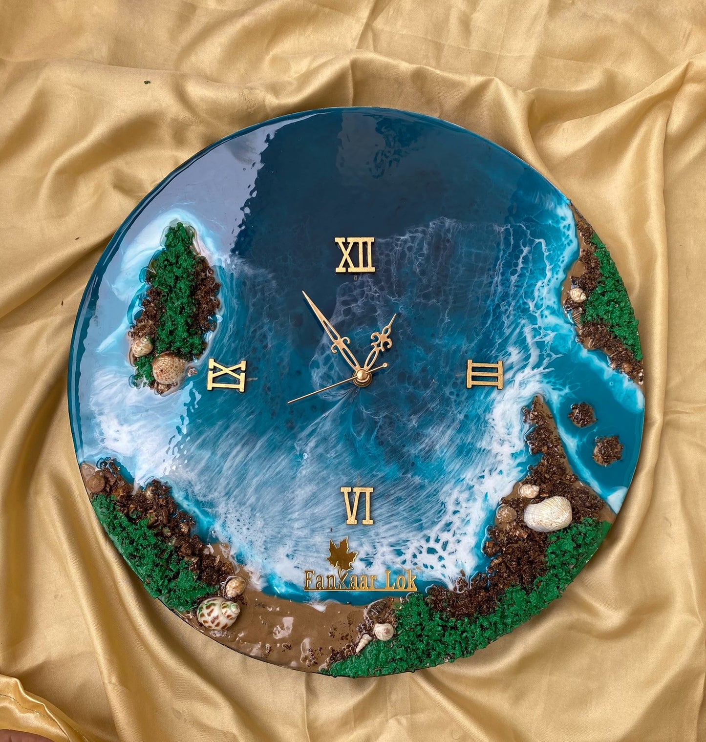 Ocean Wave Resin Art Collection | Round Designer Wall Clock by Fankaarlok