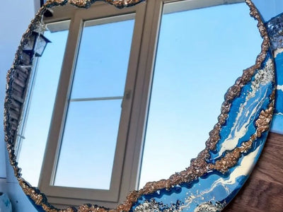 Azure Tide Round – Resin Stylish Wall Mirror Online | Fankaarlok